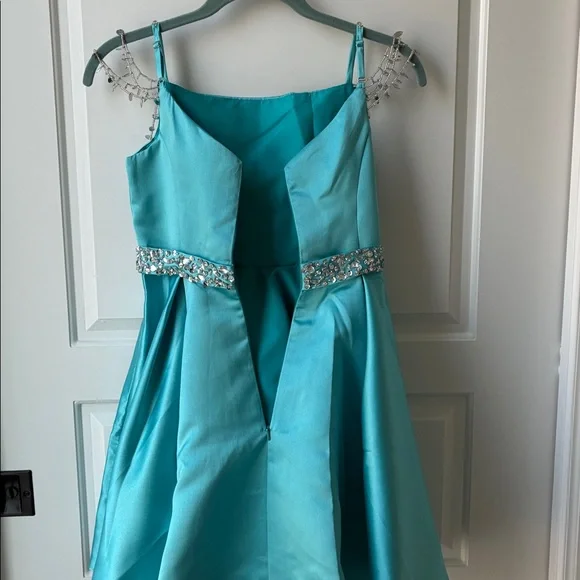 Girls Embellished Party Dress - Aqua -Size 10 - Special Occassion/ Pageant - Picture 8 of 8